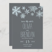 Winter Vorst Sneeuwvlokken | Bewaar de datum Save The Date (Voorkant / Achterkant)