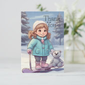 Winter vrienden  bedankkaart (Staand voorkant)