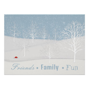 Winter Vrienden Familieplezier Perfect Poster