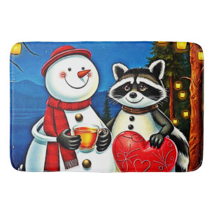 Winter Vrienden: Sneeuwman & Wasbeer Joy Design Badmat