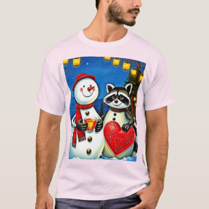 Winter Vrienden: Sneeuwman & Wasbeer Joy Design T-shirt