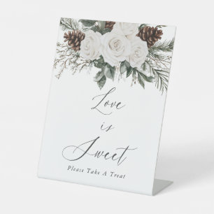 Winter Vrijgezellenfeest liefde is zoet Reclamebord Met Voetstuk