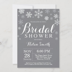 Winter Vrijgezellenfeest Snowflake Invitation Grey Kaart