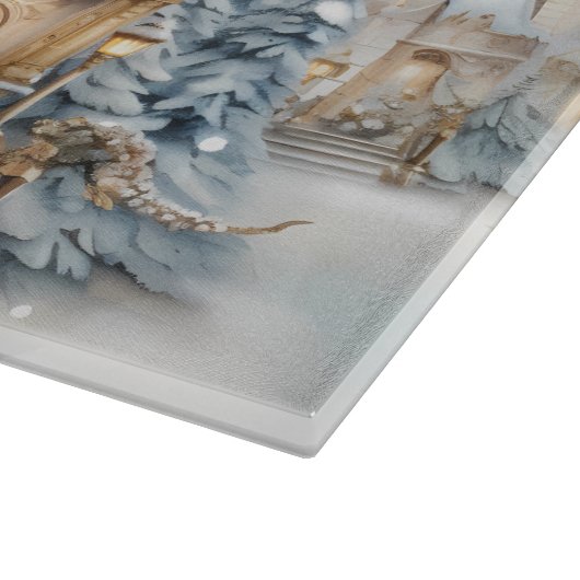 winter vrolijk kerstmonogram | groot snijplank (Hoek)