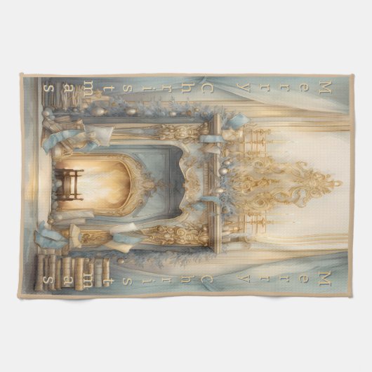  winter vrolijk kerstmonogram | theedoek (Horizontaal)