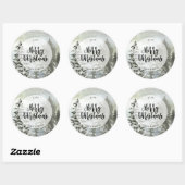 Winter Vrolijke Kerstvakantie Ronde Sticker (Vel)