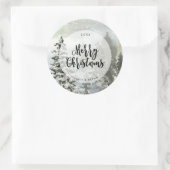 Winter Vrolijke Kerstvakantie Ronde Sticker (Tas)