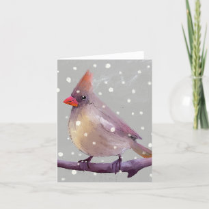 Winter Vrouw Kardinaal in Snow BLANK Wenskaart Bedankkaart