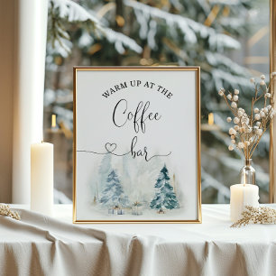Winter Warm omhoog bij het Poster van de koffiebar