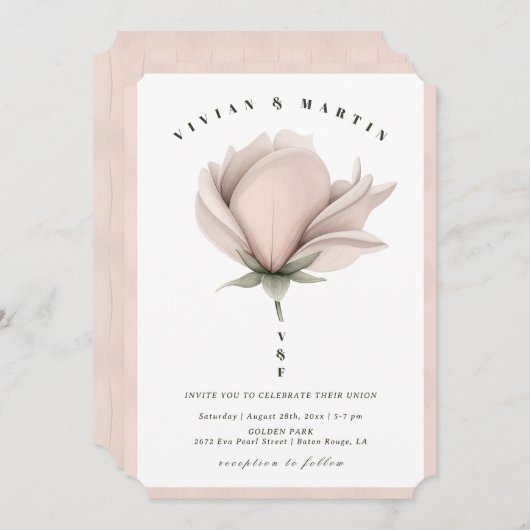 Winter warmte Bloemen bruiloft Kaart (Voorkant / Achterkant)