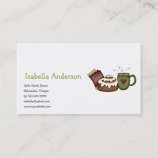 Winter Warmth ・ Cinnamon Roll Visitekaartje (Voorkant)