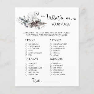 Winter Wat zit er in je paarse baby shower spel