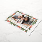 Winter Watercolor Botanicals Seizoensgroeten Folie Feestdagenkaart (Gedraaid)