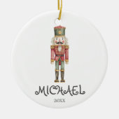 Winter Watercolor Nutcracker Soldier ornament (Voorkant)