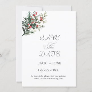 Winter Watercolor Trouwen Save The Date