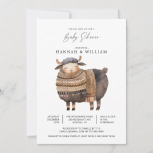 Winter Waterverf Baby shower Kaart