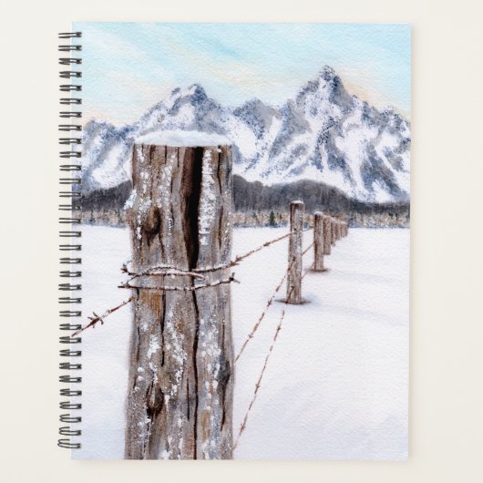 Winter waterverf berg kunst planner (Voorkant)