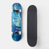 Winter Waterverf Bergen Landschap Monogram Skateboard (Voorkant)