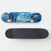 Winter Waterverf Bergen Landschap Monogram Skateboard (Horizontaal)