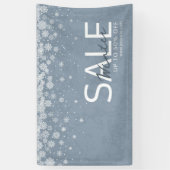 Winter Waterverf Blauw Nieuwe Wintercollectie Spandoek (Verticaal)