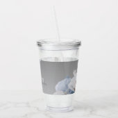 Winter Waterverf Bloemmonogram gepersonaliseerd Acryl Drinkbeker (Links)