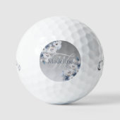 Winter Waterverf Bloemmonogram gepersonaliseerd Golfballen (Voorkant)