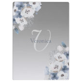 Winter Waterverf Bloemmonogram gepersonaliseerd Klembord (Achterkant)