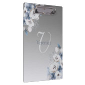 Winter Waterverf Bloemmonogram gepersonaliseerd Klembord (Rechts)