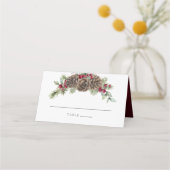 Winter Waterverf Botanische dennenappel bruiloft (Voorkant)