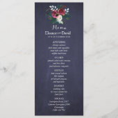 Winter waterverf botanische marine bruiloft menu (Voorkant)