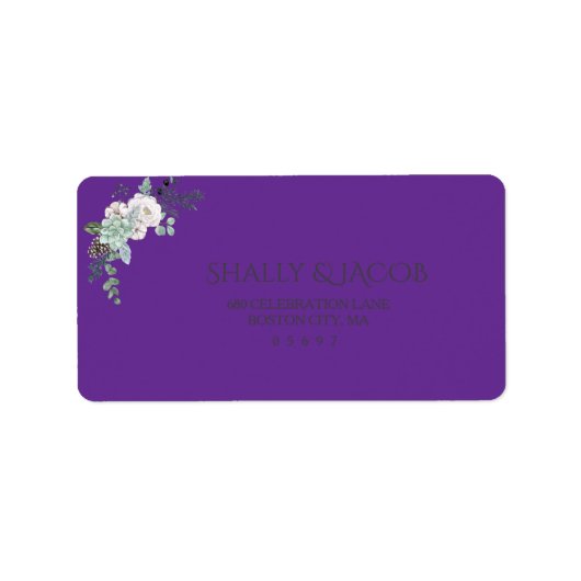 Winter Waterverf bruiloft Etiket (Voorkant)