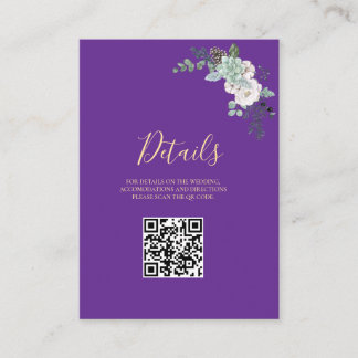 Winter Waterverf bruiloft Informatiekaartje