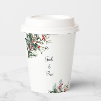 Winter Waterverf bruiloft Papieren Bekers