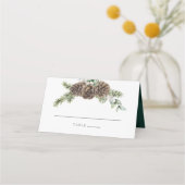 Winter Waterverf Evergreen Pine Cone Wedding (Voorkant)
