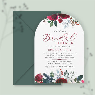 Winter waterverf floral elegant vrijgezellenfeest kaart