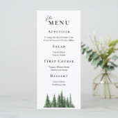 Winter Waterverf Forest Elegant Bruiloft Menu (Staand voorkant)