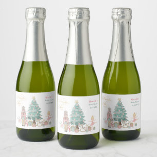 Winter Waterverf Notenkraker ballet Vrolijk Kerstf Sparkling Wijnetiket
