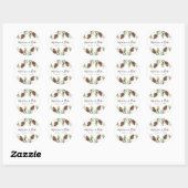 Winter Waterverf Pine Cone Wedding Ronde Sticker (Vel)