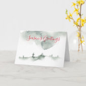 Winter Waterverf Scene Vakantie Kaart (Gele Bloem)