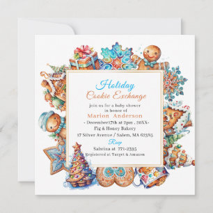 Winter Waterverf Vakantie Cookie Exchange Baby SHO Kaart
