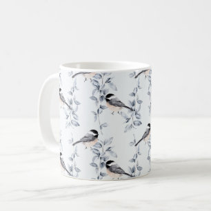 Winter Waterverf Vogels Botanische Patroon Koffiemok