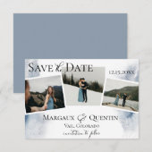 Winter Waterverfwas Foto Save The Date Aankondiging (Voorkant / Achterkant)