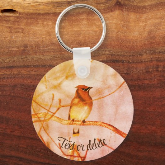 Winter Waxwing Wildlife  - Gepersonaliseerd Sleutelhanger (Voorkant)