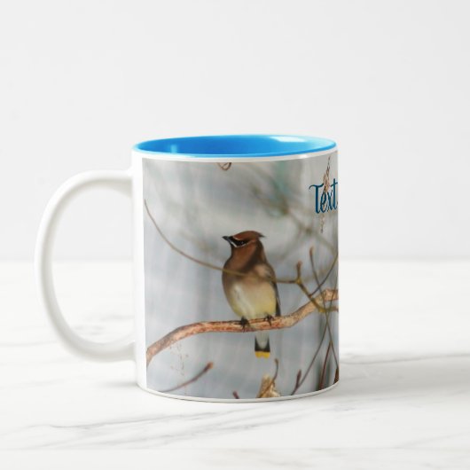 Winter Waxwing Wildlife Natuur - Gepersonaliseerd Tweekleurige Koffiemok (Links)