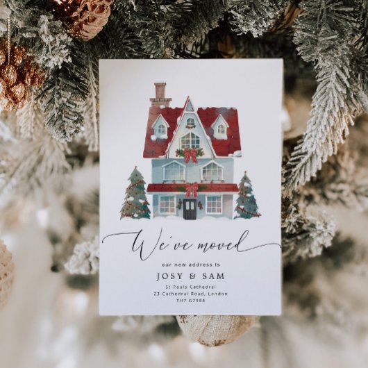 Winter We hebben verhuisde aankondiging