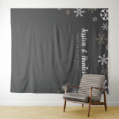 Winter Weddenschap Custom Snowflake Backdrop Wandkleed (In Situ (horizontaal))