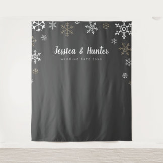 Winter Weddenschap Custom Snowflake Backdrop Wandkleed