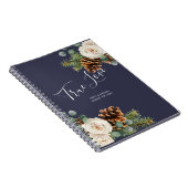 Winter Weddenschap Eucalyptus Greenery White Roses Notitieboek (Rechterzijde)