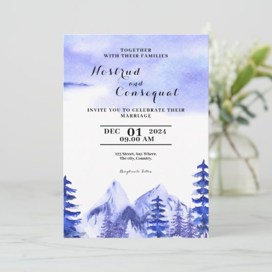 Winter Weddenschap Kaart (Staand voorkant)