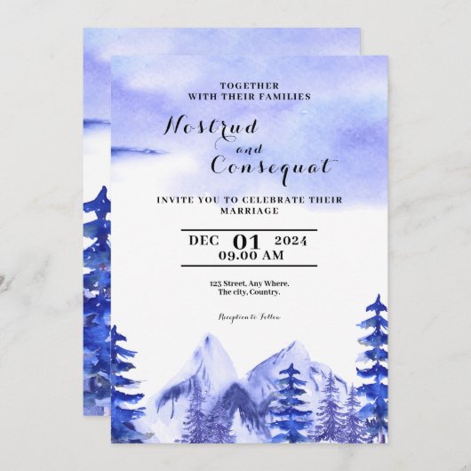 Winter Weddenschap Kaart (Voorkant / Achterkant)